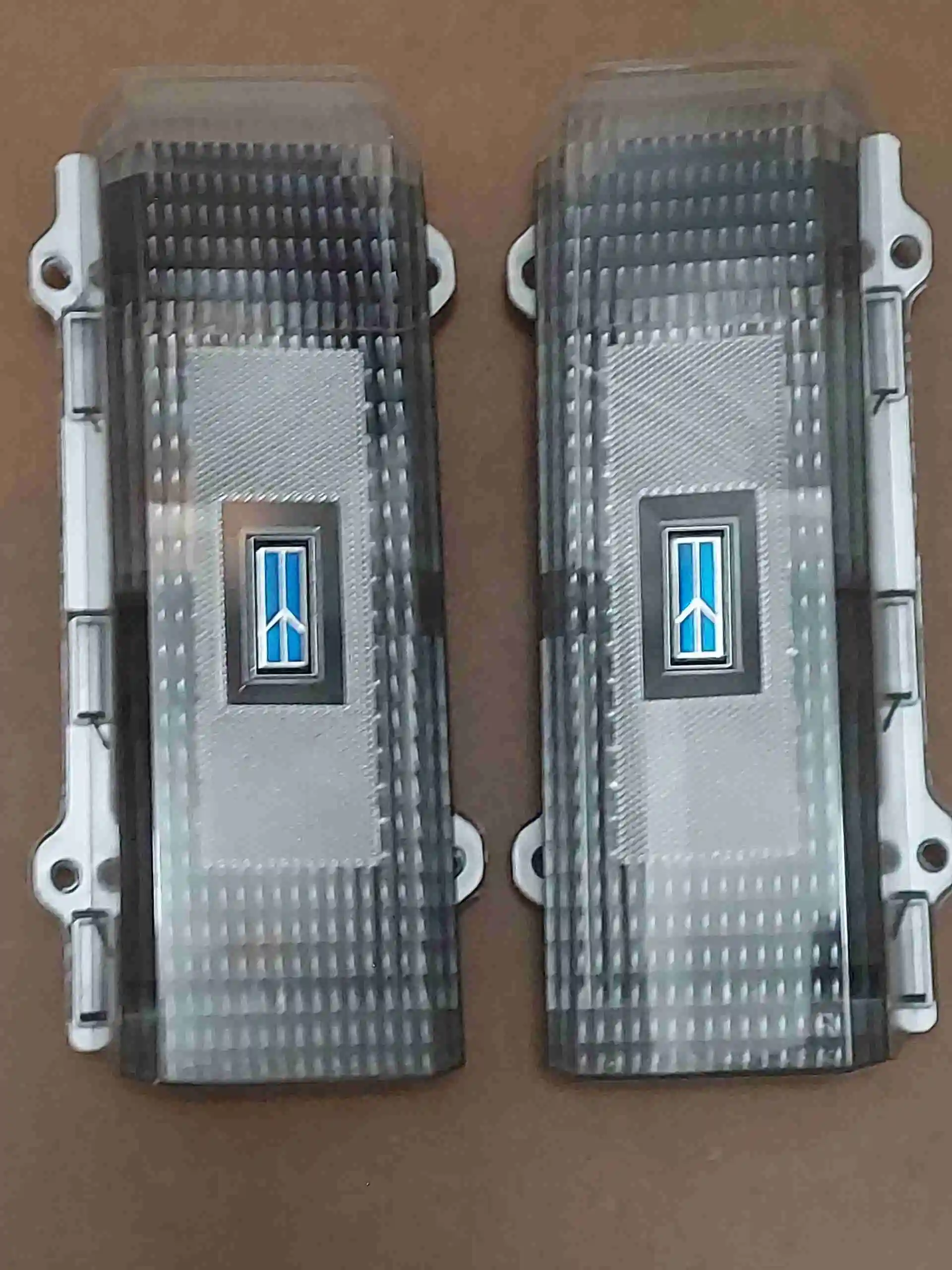 1983-1988 cutlass custom clear tail lights with blue center emblem