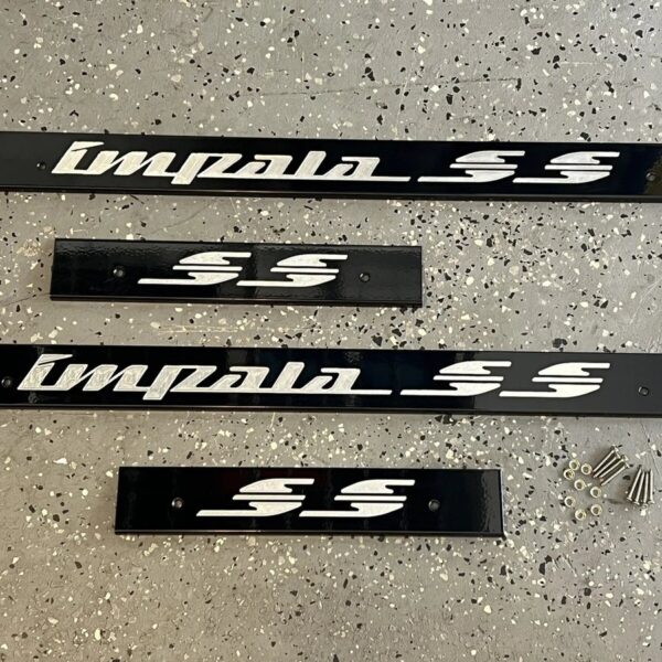 1994-1996 chevy impala ss billet aluminum door sills black custom engraved