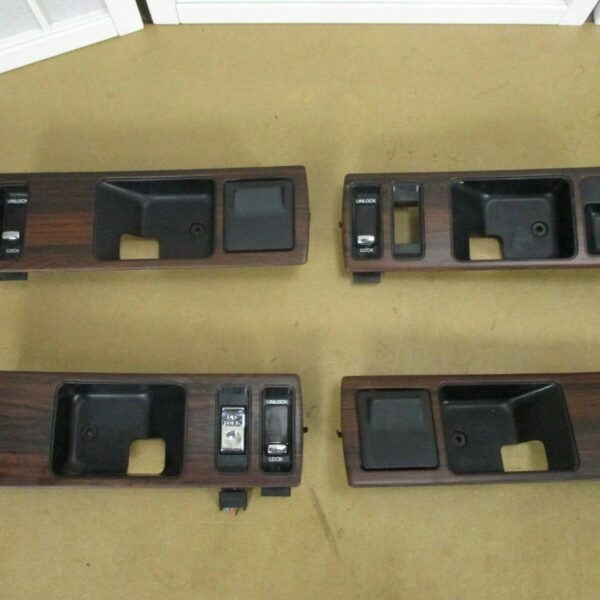 1991-1996 chevy caprice impala oem woodgrain door panel handle bezel trim 4pc set
