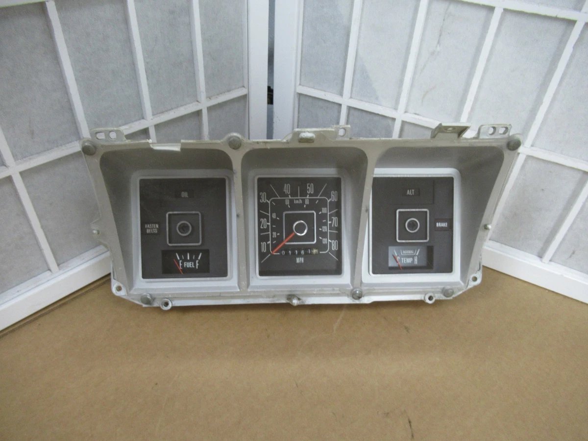1976-1979 ford f-150 f-250 f-350 bronco silver black dash gauge cluster