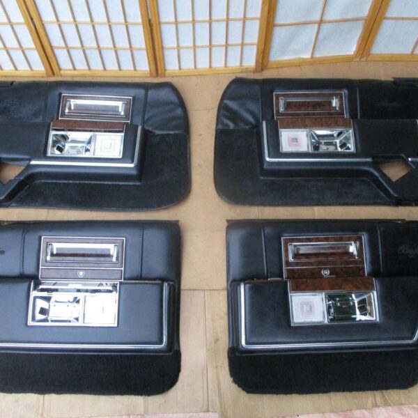 1990-1992 cadillac brougham black interior door panel set