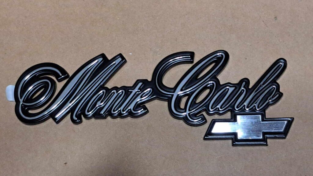 1978-1980 Monte Carlo Trunk Lid Script Emblem